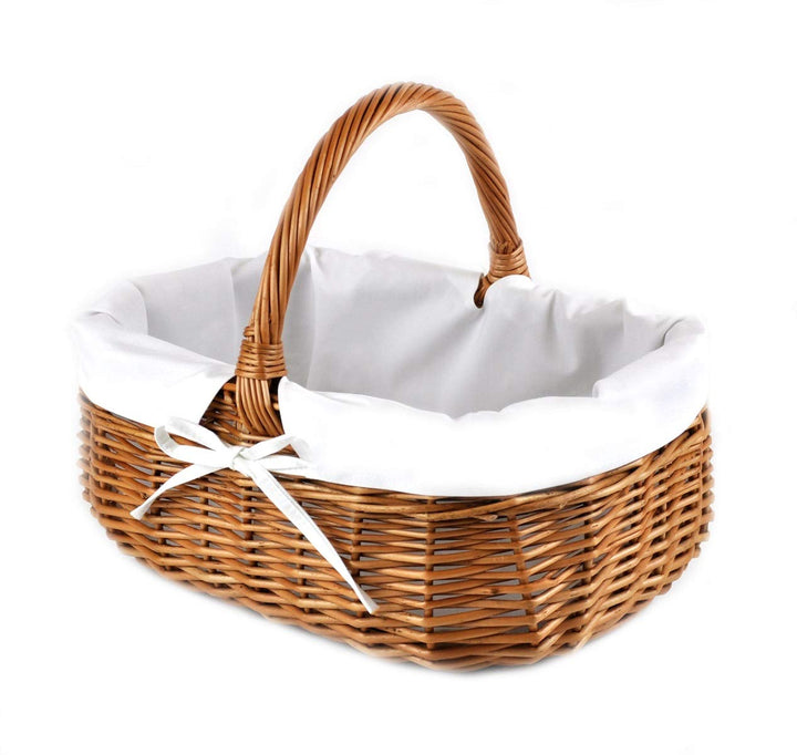 MyBer® Korb Weidenkorb Einkaufskorb Picknickkorb 33/23/13cm (27 mit Henkel) Stabiler Tragekorb aus W