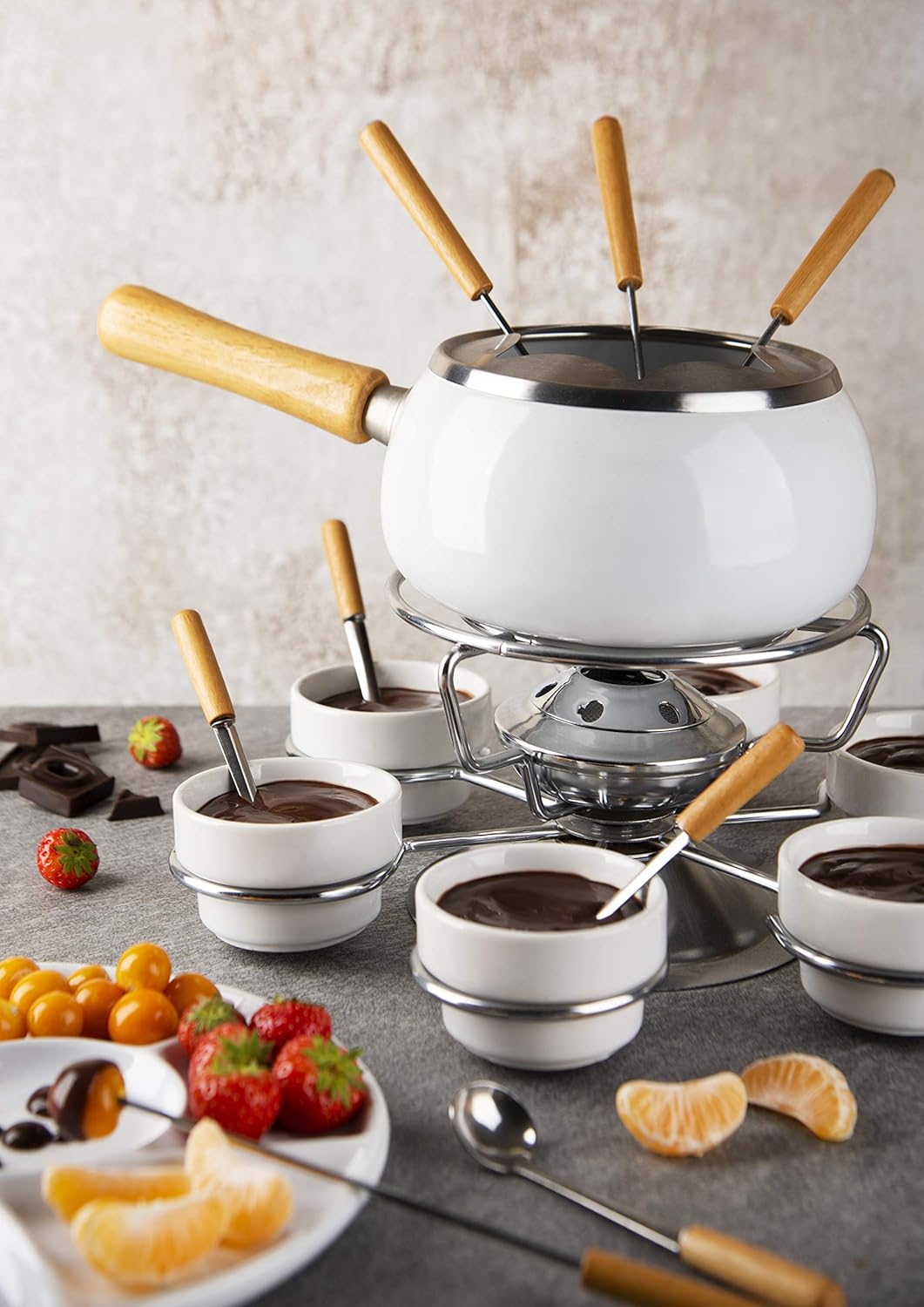 Excèlsa Fondue Set, 22-teilig, Weiss