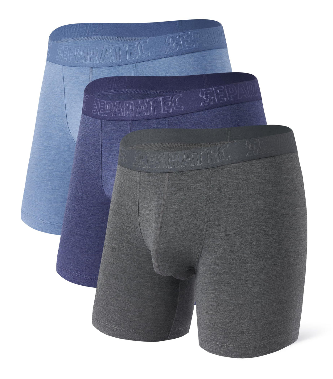 Separatec Herren Boxershorts 4er Pack Doppelbeutel Dual Pouch, Bambus Unterhosen Männer, Stretcken H