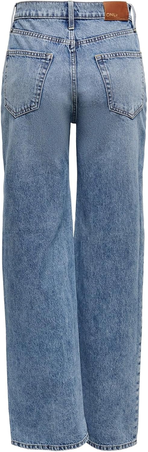 ONLY Female Weit geschnitten ONLHope Life Wide High Waist Jeans 31W / 34L Light Blue Denim, 31W / 34