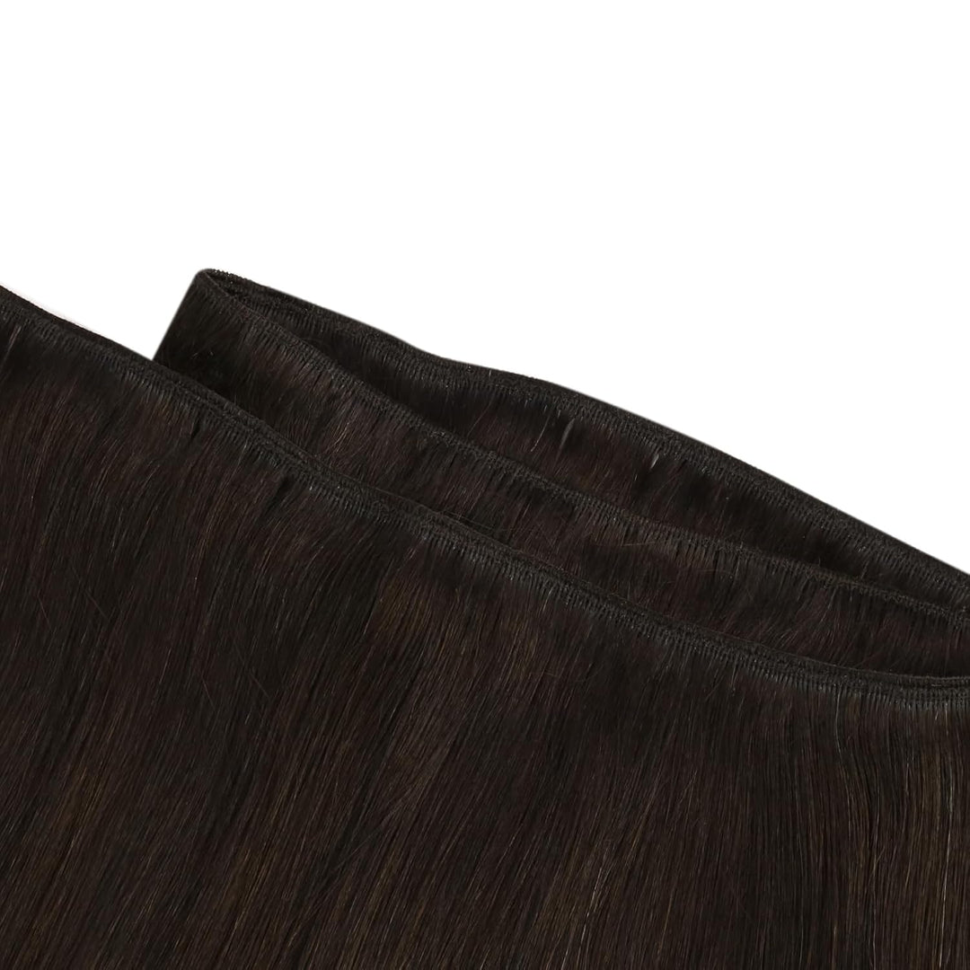 Ugeat Glatt Echthaar Extensions Tressen Dunkelbraun Extensions Echthaar Tressen Zum Einnähen Remy Do