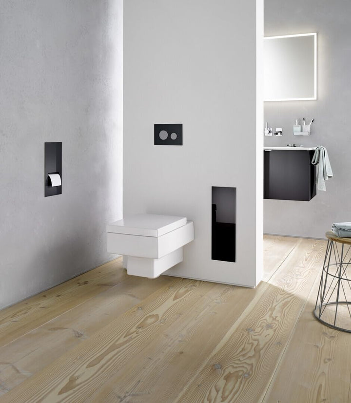 EMCO Asis 2.0 WC-Bürstengarnitur-Unterputz-Modul, platzsparender Stauraum aus hochwertigem Aluminium