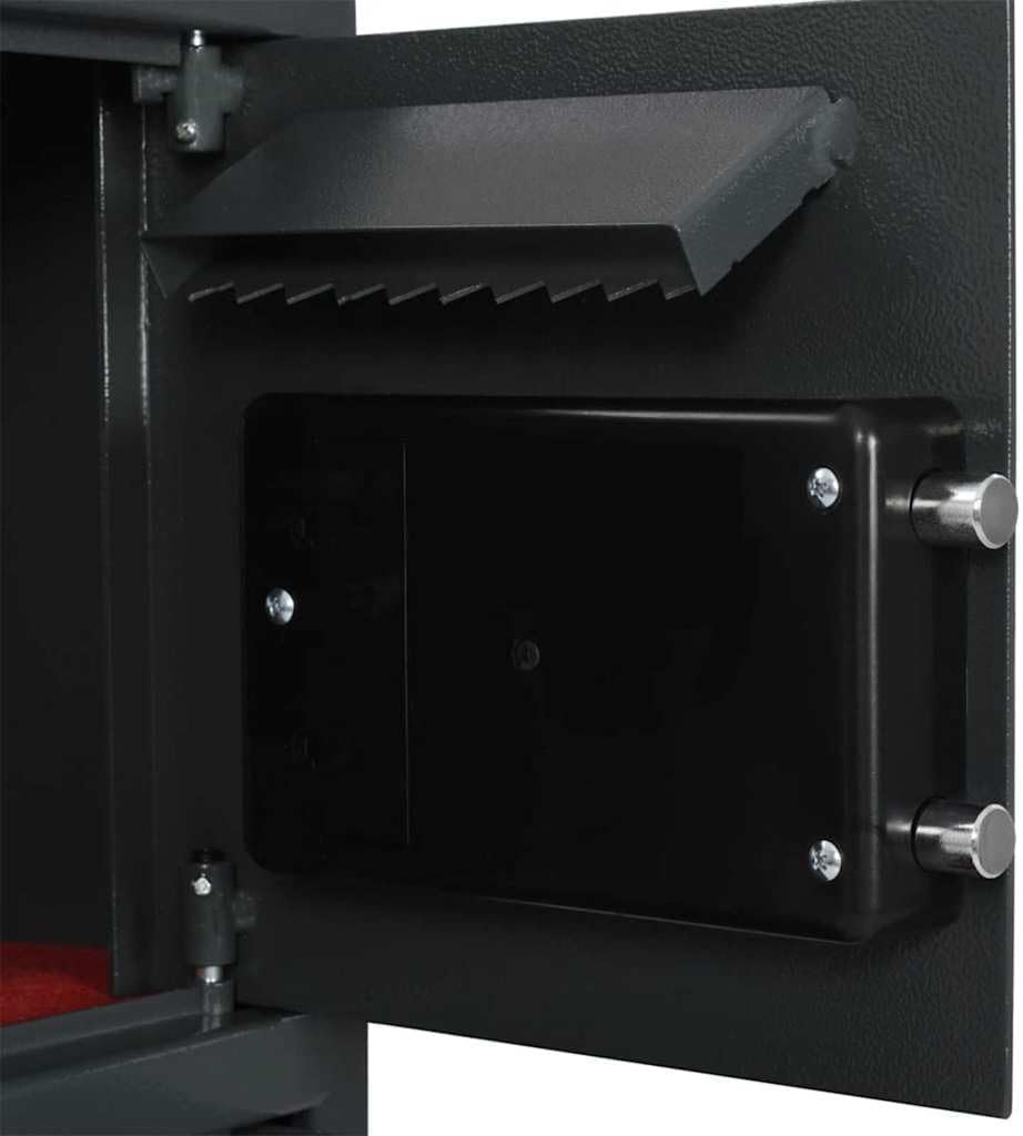 vidaXL Digitaler Safe mit Schloss Dunkelgrau 35 x 31 x 80 cm Stahl, Heimwerker Schreibtischsafe, mod