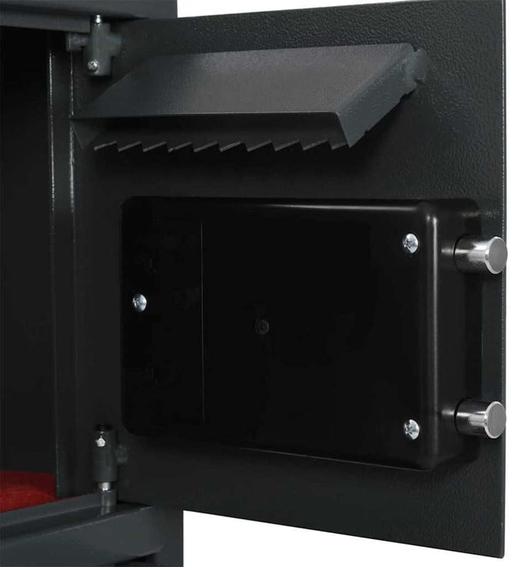 vidaXL Digitaler Safe mit Schloss Dunkelgrau 35 x 31 x 80 cm Stahl, Heimwerker Schreibtischsafe, mod