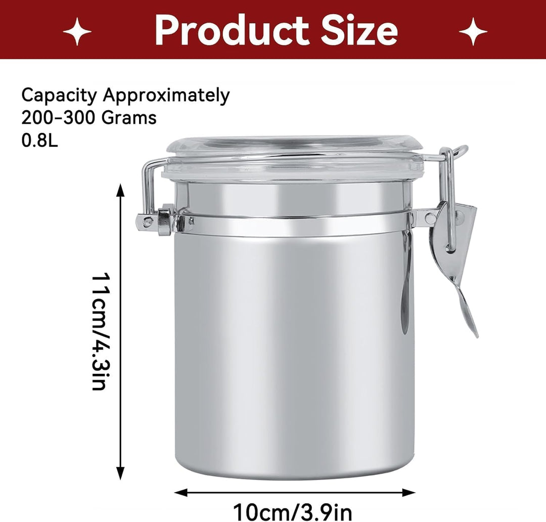 700ml Kaffeedose Edelstahl, Luftdichte Kaffeebehälter Mit Messlöffel, Kaffeedosen Set Mit Kalenderra