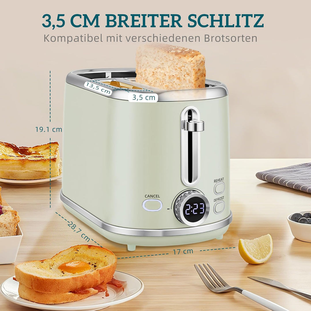 HOMCOM Wasserkocher Toaster Set 1,7L 2200W Edelstahl Wasserkocher mit 40°-100°C Warmhaltefunktion Me