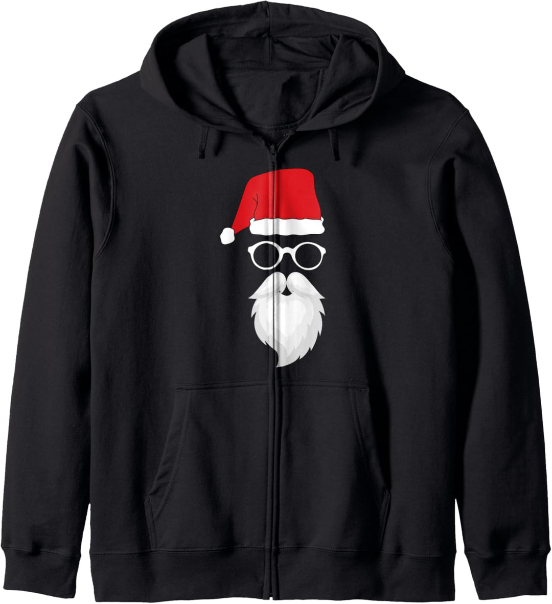Weihnachtsmann Sonnenbrille Bart Mütze Santa Xmas Christkind Kapuzenjacke