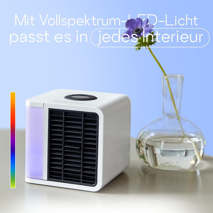 Evapolar evaLIGHT Plus Luftkühler & Luftbefeuchter - Tragbarer Kühl-Ventilator mit Vollspektrum-LED-