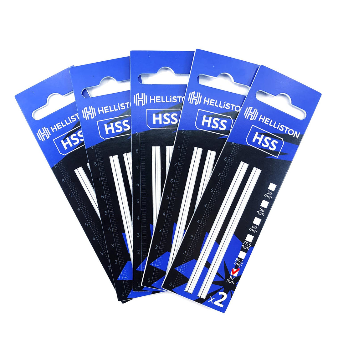 HSS Hobelmesser für Elektrohobel Bosch GHO 18 V-LI OHNE PLASTIK, 82mm (5 Satz = 10 Wendemesser)