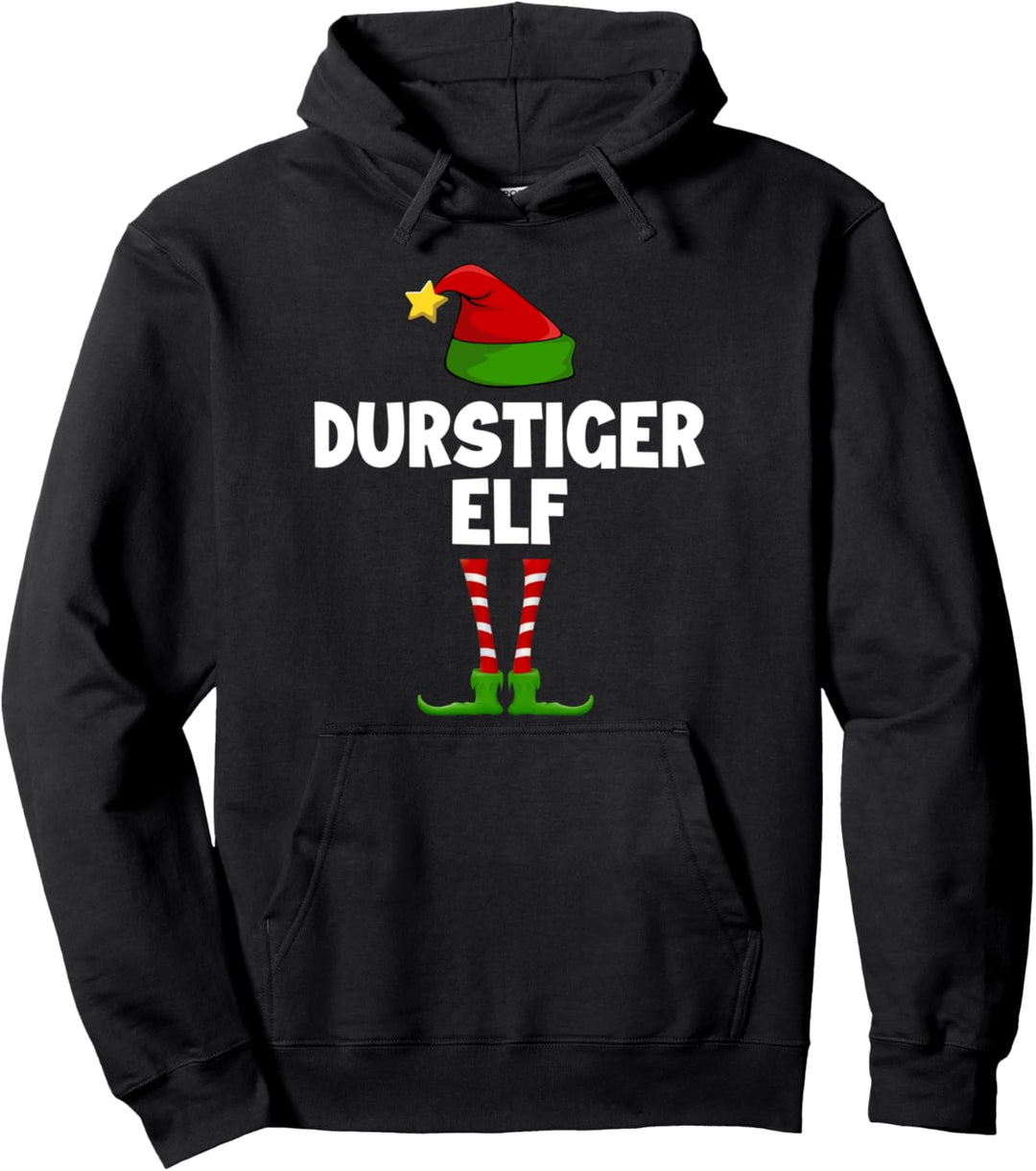 Durstiger Elf Partnerlook Elfen Familien Outfit Weihnachts Pullover Hoodie