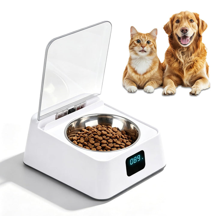 Nassfutterautomat für Katzen, 350ml Katzenfutter Automat mit Infrarot Sensor, Automatischer Futterna