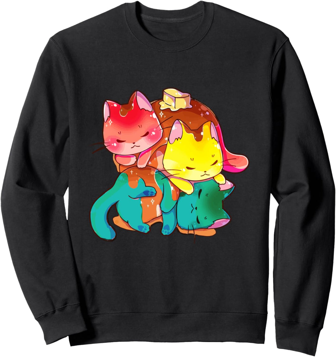 Pansexual Pride Flag Cute Kawaii Cats Pancakes Sweatshirt