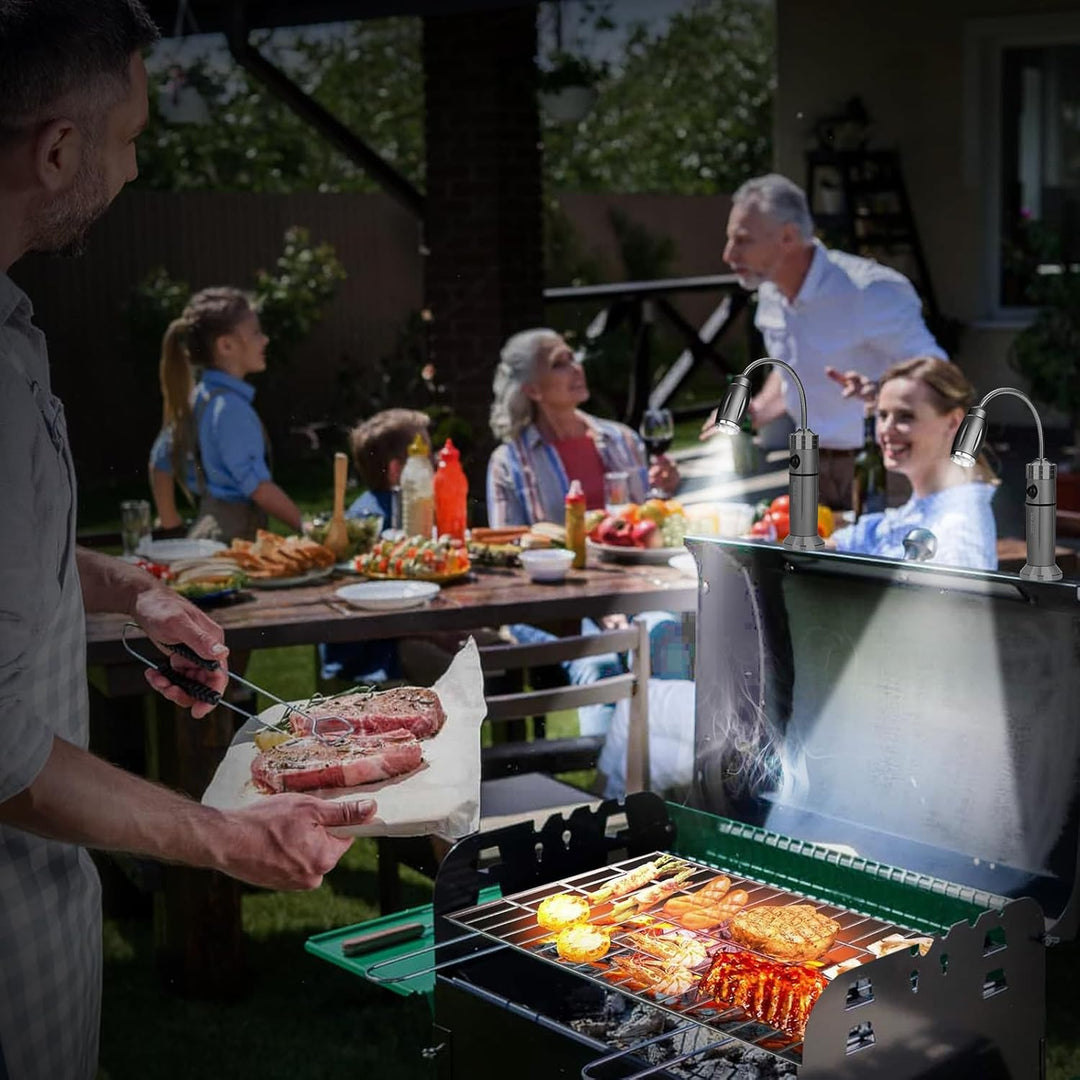 Wiederaufladbare, ultrahelle Grillleuchte mit superhellen LED-Lichtern, flexible Schwanenhals-Grilll