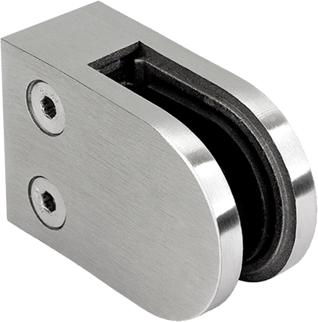 PRIOstahl Glashalter 4 Stück Glasklemmen Klemmhalter Glasplattenhalter 63 x 45 x 30 mm mit Sicherung