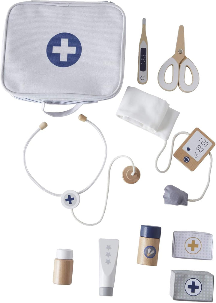 VERTBAUDET Doktor-Set für Puppen, aus Holz, Weiss, TU