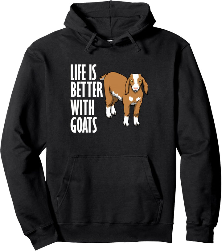 Das Leben ist besser mit Ziegen Ironic Bauernhof Tier Pullover Hoodie