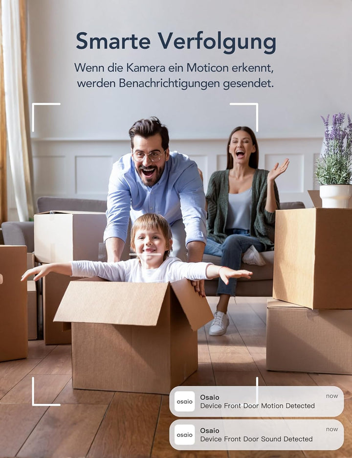 GNCC 2K Überwachungskamera Innen - 360° Kamera Überwachung Innen, WLAN Kamera Indoor mit Nachtsicht,