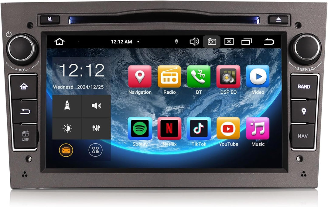Erisin 7 Zoll 8-Kern 6GB RAM 128GB ROM Android 14 Autoradio Bluetooth GPS Navi Für Opel Astra H Cors