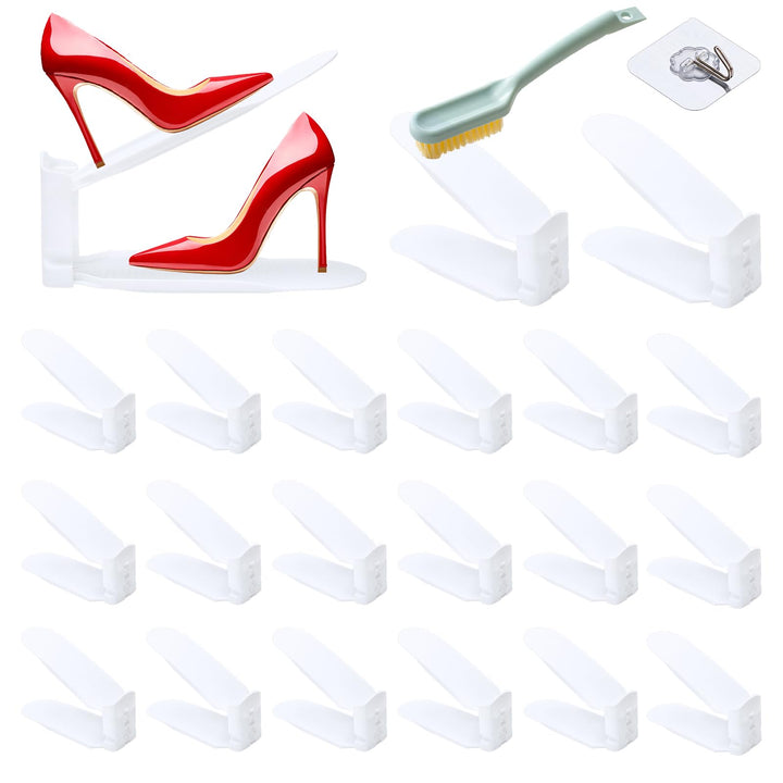 Einstellbare Schuhregale-20er Pack,Doppelschicht Schuhstapler,Schuhstapler/Schuhhalter Set,Platzspar