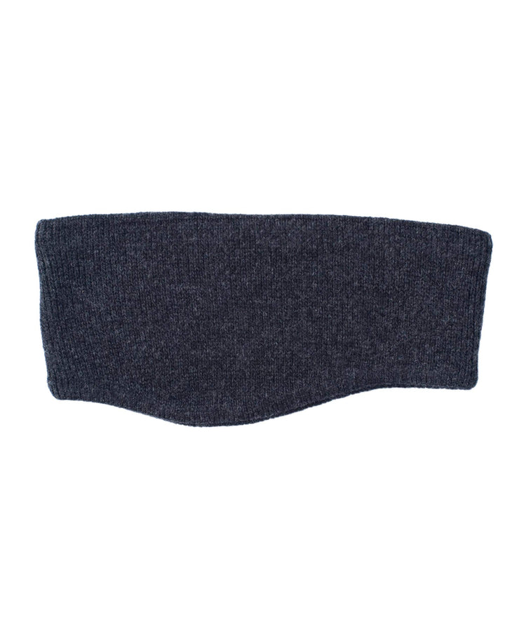 FosterNatur, Merino Stirnband mit Ohr, 100% Wolle (Baumwollfutter) Anthrazit, Anthrazit