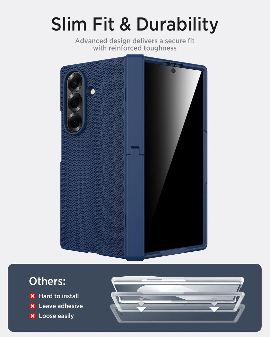 Miimall Kompatibel mit Samsung Galaxy Z Fold 7 Hülle mit Displayschutz Privacy, Hart PC rutschfest K