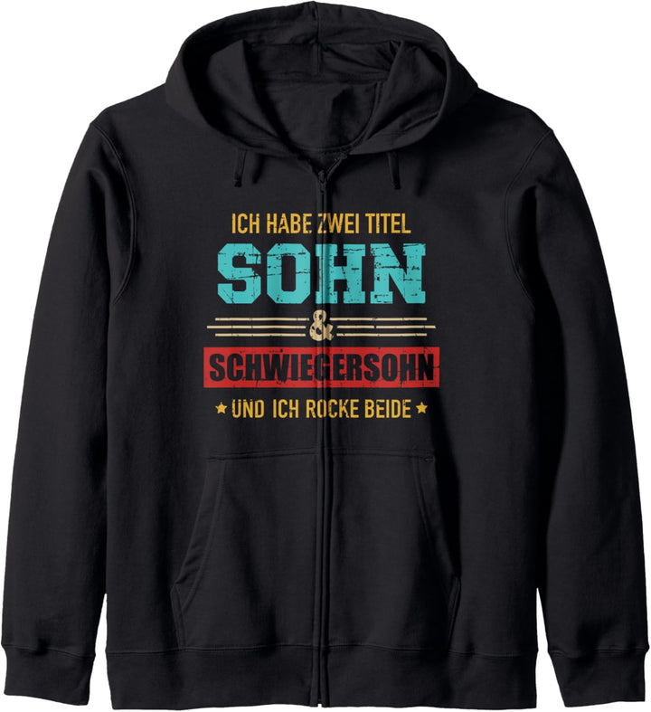 Zwei Titel Sohn und Schwiegersohn vintage retro Kapuzenjacke
