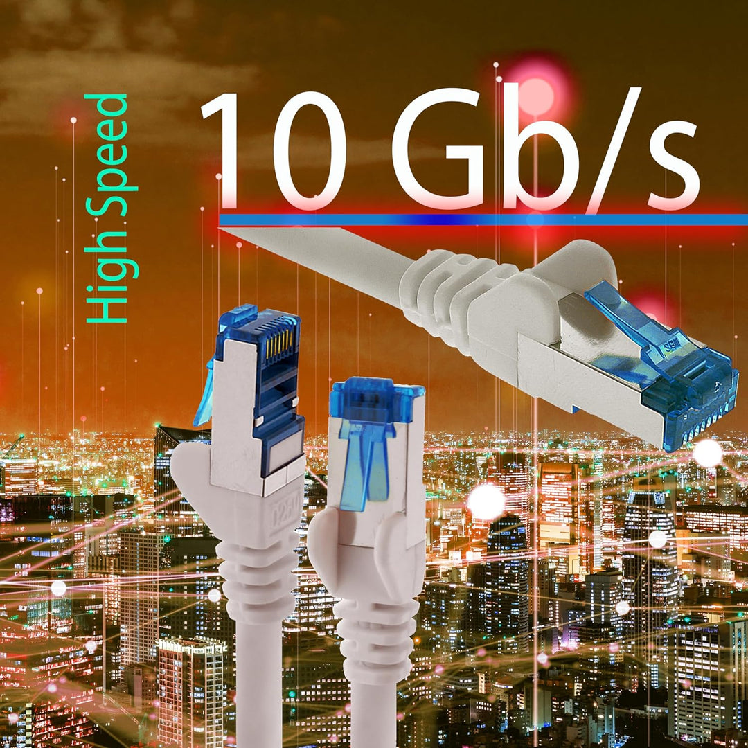5m - CAT6a - Netzwerkkabel gelb - 10 Stück CAT 6 A Patchkabel 10000 Mbit s SFTP PIMF 500 MHz kompati