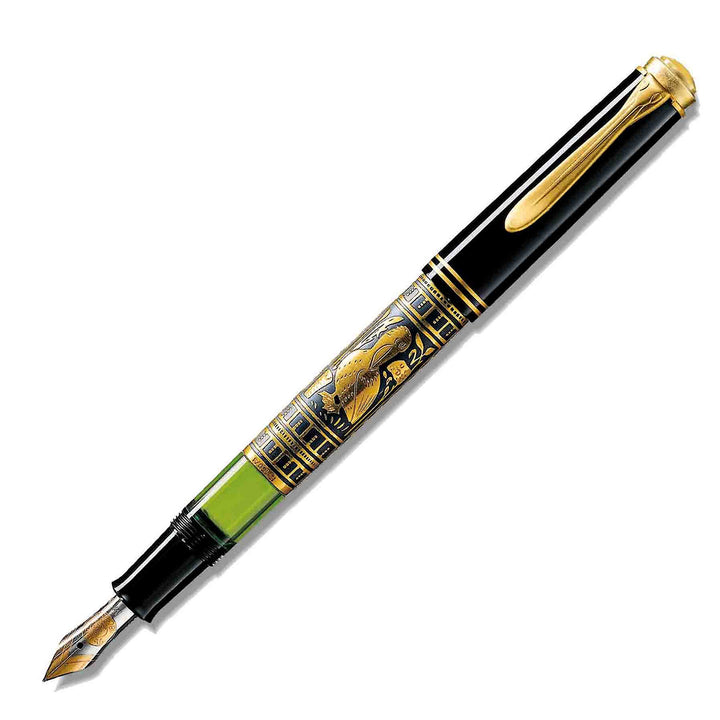 Pelikan Füllhalter Toledo 700, Schwarz, Feder B (breit), hochwertiger Kolbenfüller im Geschenk-Etui,