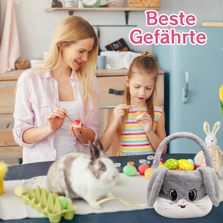Osterhase Körbe Ostereiersuche Hase Korb für Kinder, Osterhase tote Süssigkeiten Taschen Plüschtasch