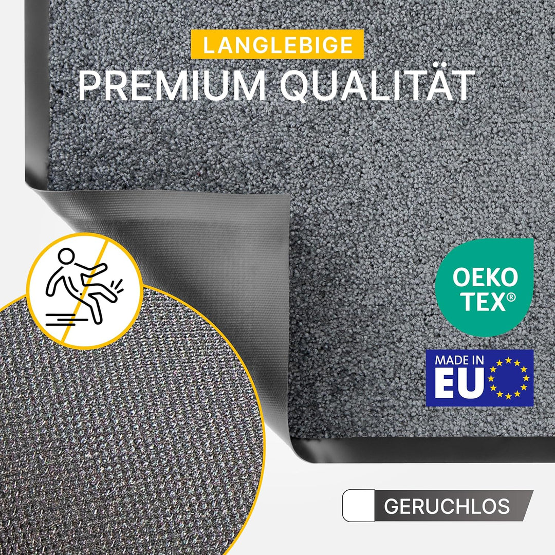 Entrando Fussmatte 90x120 cm rutschfest &amp; saugstark – Pflegeleichte Schmutzfangmatte für Innen &amp; Aus