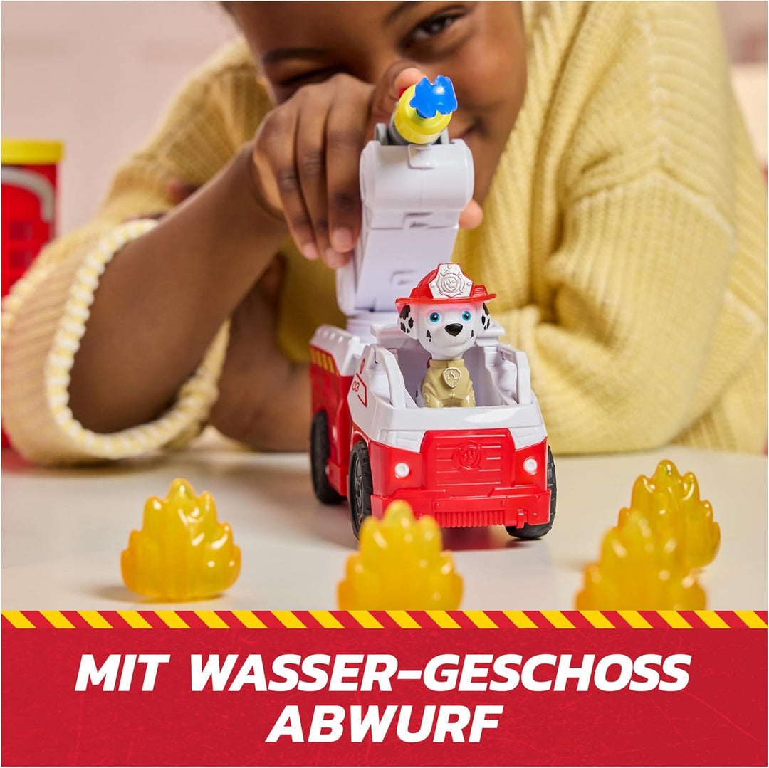PAW PATROL – Fire Rescue Feuerwehr-Station mit Licht- und Soundeffekten, Wasserkanone, Rutschstange
