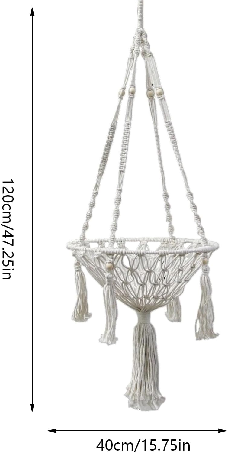 Generisch Macrame Katzen Hängematte - Makramee Hängesessel Im Boho Stil - Geflochtener Baumwollnetzk