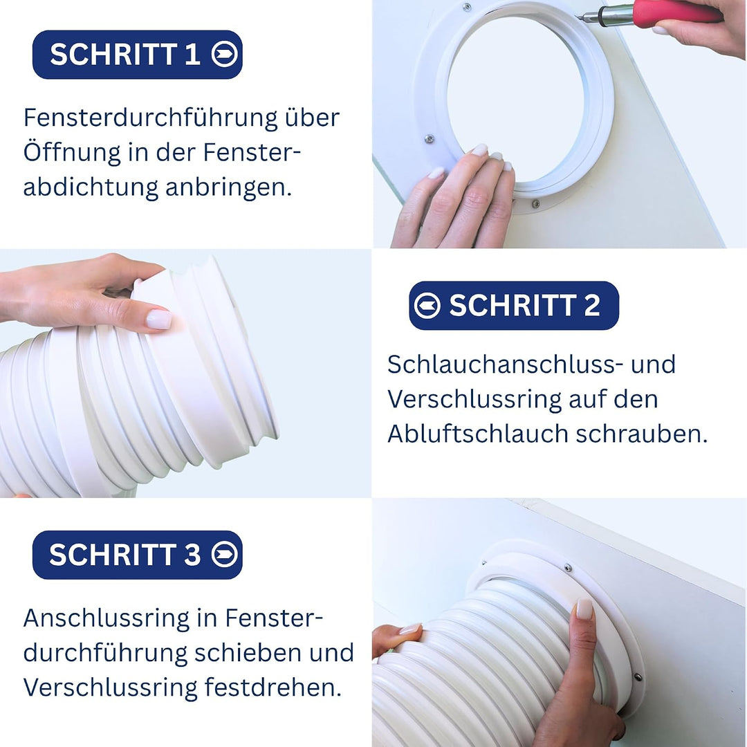 Fensterdurchführung Klimaanlage | Adapter für mobile Klimageräte mit Abluftschlauch | DIY Fensterada