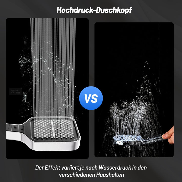 VEHHE Duschkopf mit Schlauch 1.5M, 7 Strahlarten Duschkopf Wassersparend, Duschkopf Regendusche mit