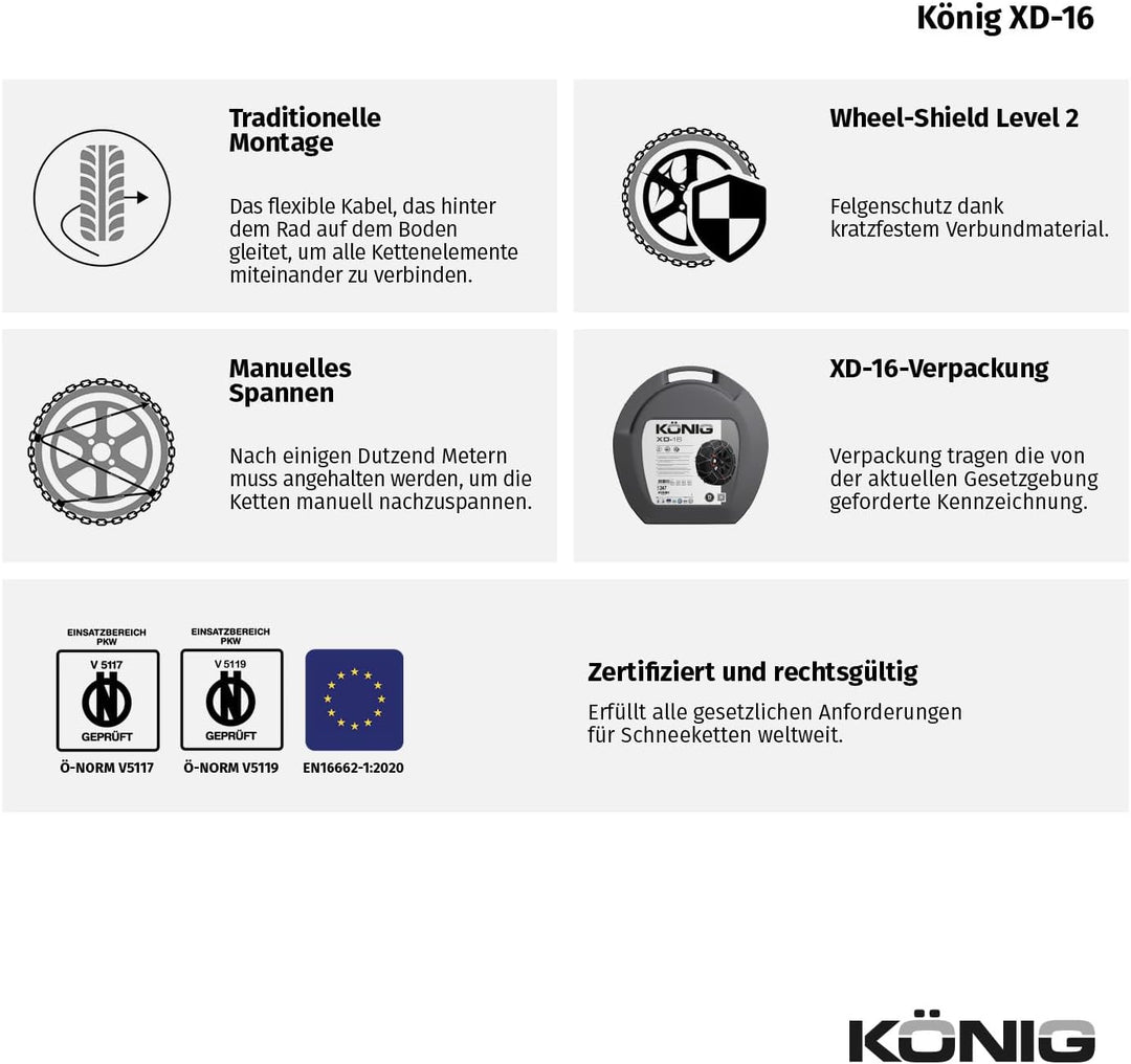 KÖNIG XD-16 267 - Schneeketten, XD-16 267