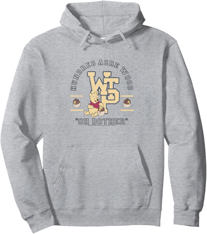 Disney Winnie The Pooh With Honey Pot Collegiate Oh Bother Pullover Hoodie