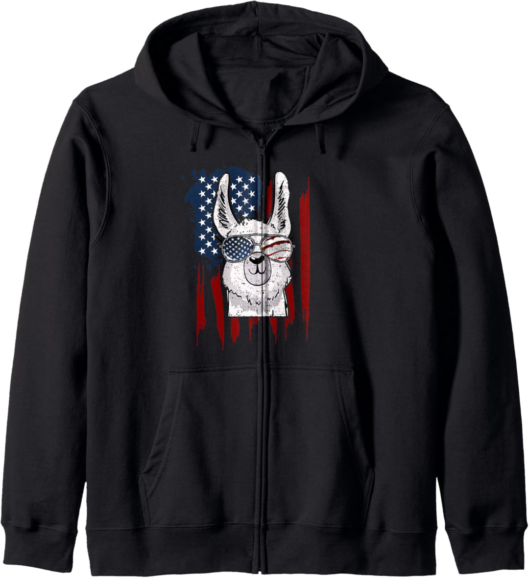 US Flag Llama Sunglasses - Amerikanisches Lama Kapuzenjacke