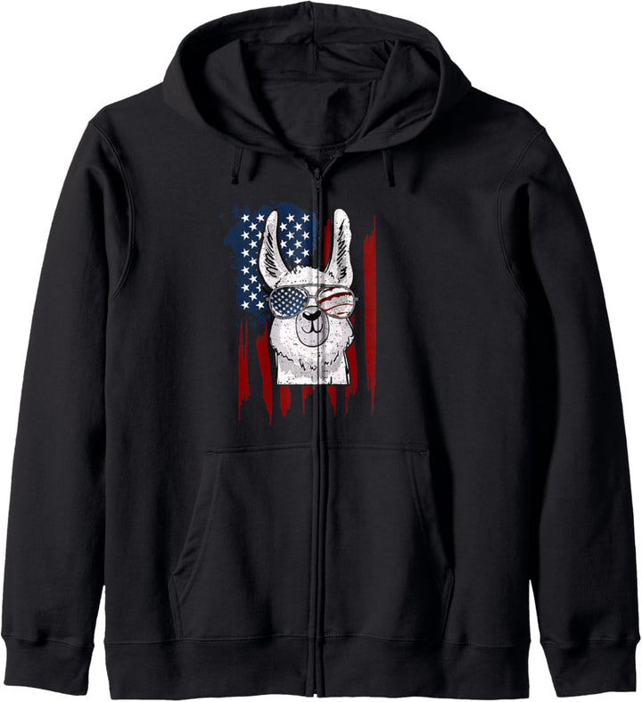US Flag Llama Sunglasses - Amerikanisches Lama Kapuzenjacke