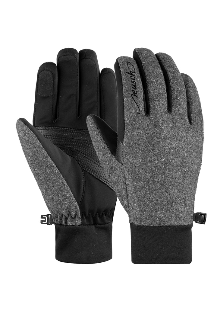Reusch Damen Saskia Touch-Tec Handschuhe Fingerhandschuhe 6.5 schwarz-grau, 6.5 schwarz-grau