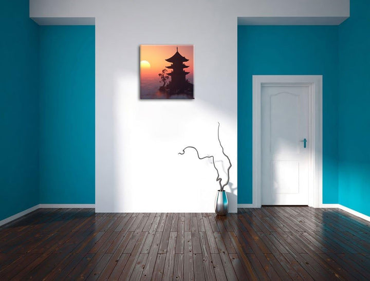 Pixxprint Buddhistischer Tempel in Asien, Format: 70x70 auf Leinwand, 70x70
