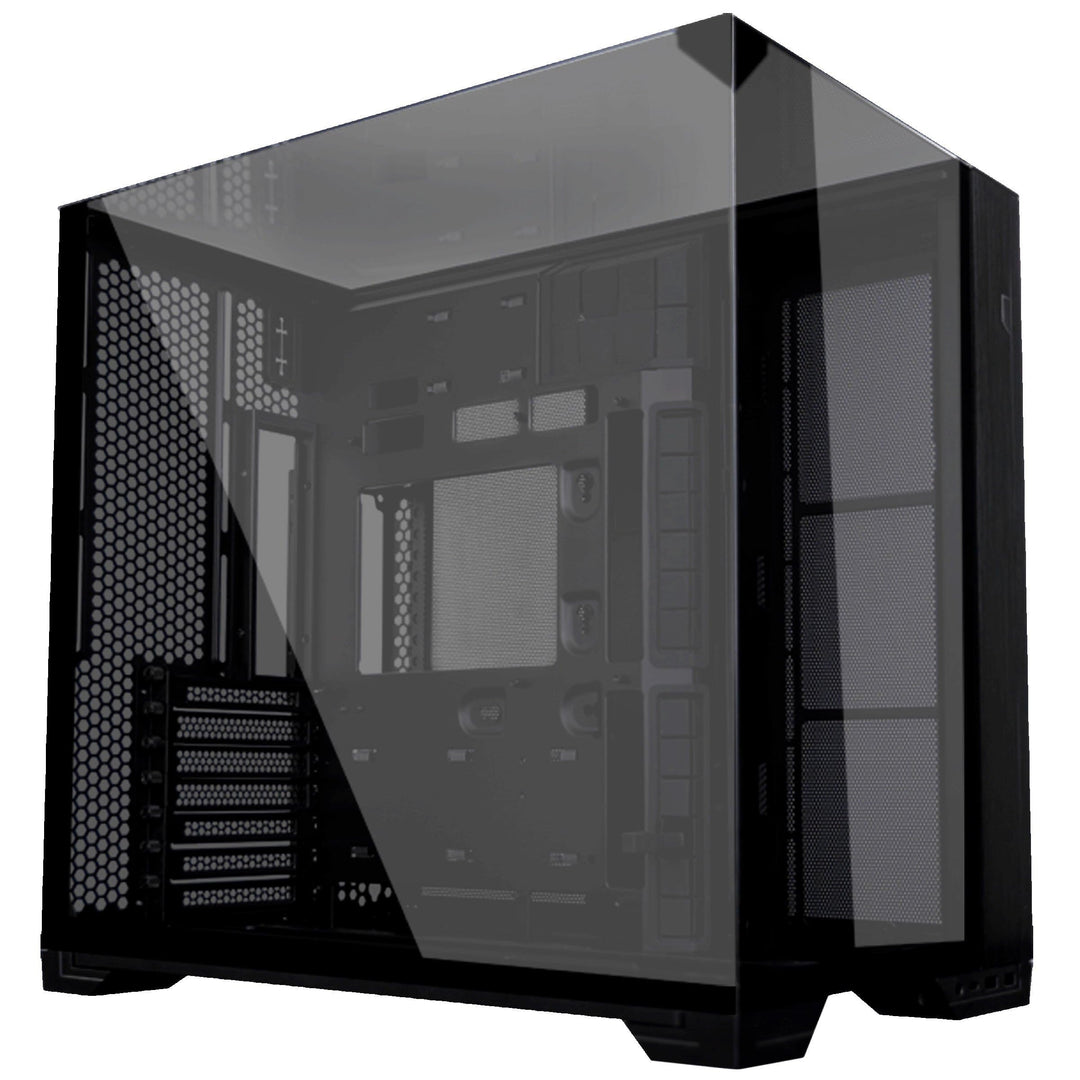 Lian Li O11 Vision Compact Gaming PC Gehäuse ATX Schwarz - Midi Tower PC Gehäuse mit Tempered Glass,
