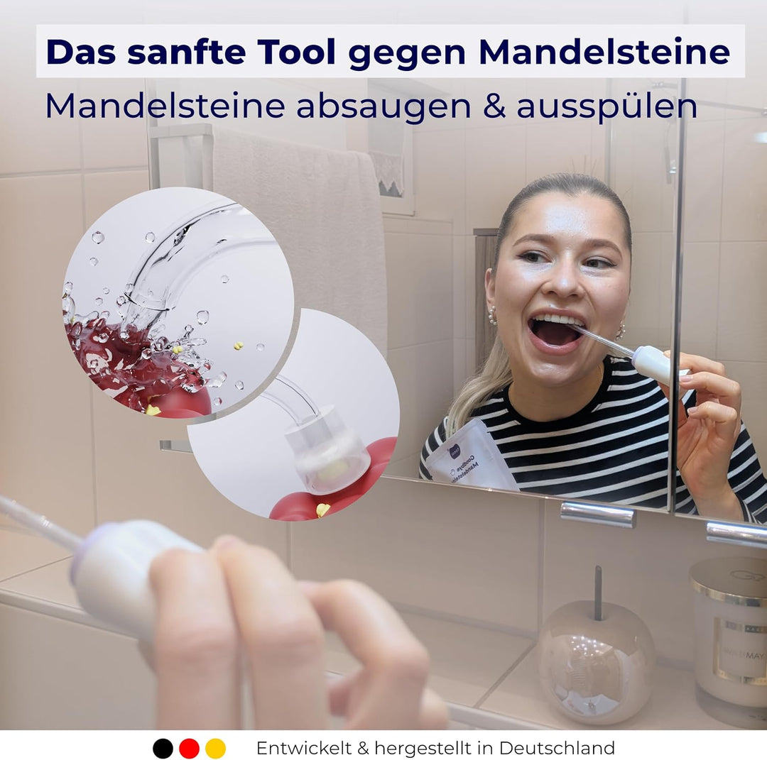 TONSI 2in1 Mandelstein Schröpfglas & Munddusche | Mandelstein Entferner Made in Germany | Mandeln sp