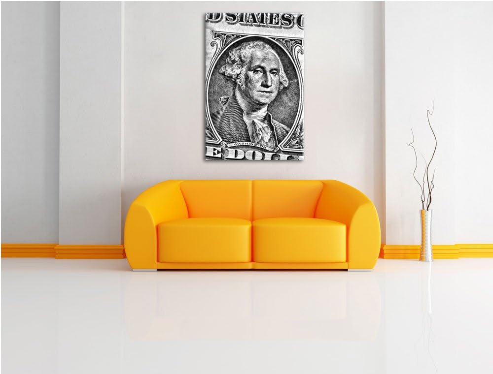Pixxprint Monocrome, Geldschein Dollar, Format: 100x70 auf Leinwand, 100x70