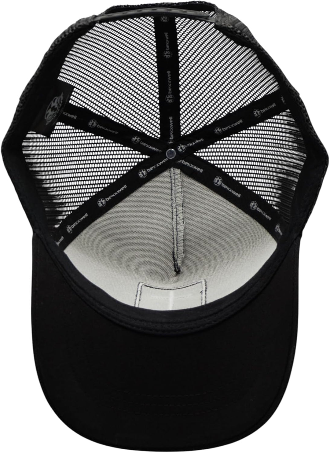 Bexxwell Trucker Cap schwarz mit Kreuz-Patch (optimale Passform, Kappe, Black, Truckercap, Cross, Ca