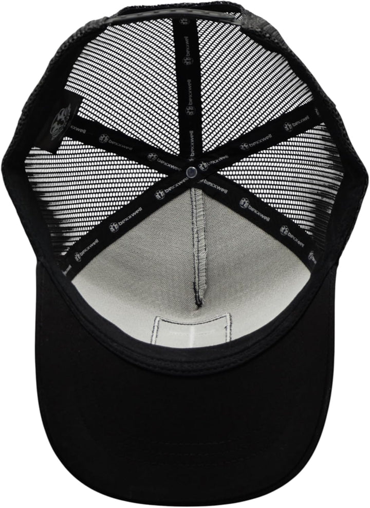 Bexxwell Trucker Cap schwarz mit Kreuz-Patch (optimale Passform, Kappe, Black, Truckercap, Cross, Ca
