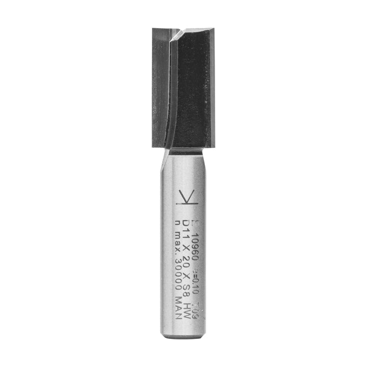 ENT 10960 Nutfräser HW, Schaft (S) 8 mm, Durchmesser (D) 11 mm, NL 20 mm, SL 32 mm, GL 52 mm, mit Ha