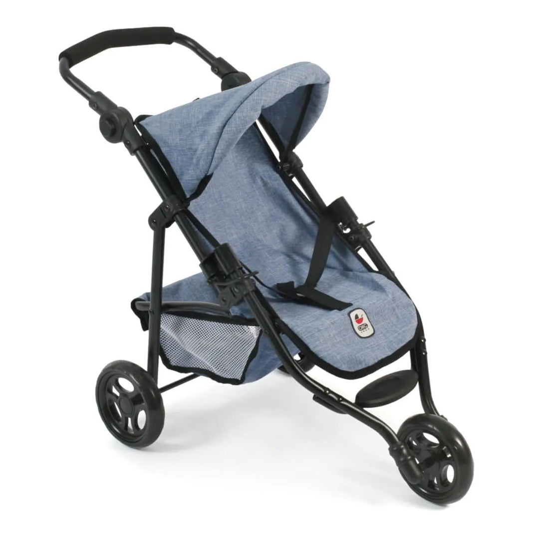 Bayer Chic 2000 - Puppenbuggy Lola, Jogging-Buggy, Puppenjogger, Puppenwagen, Jeans blau
