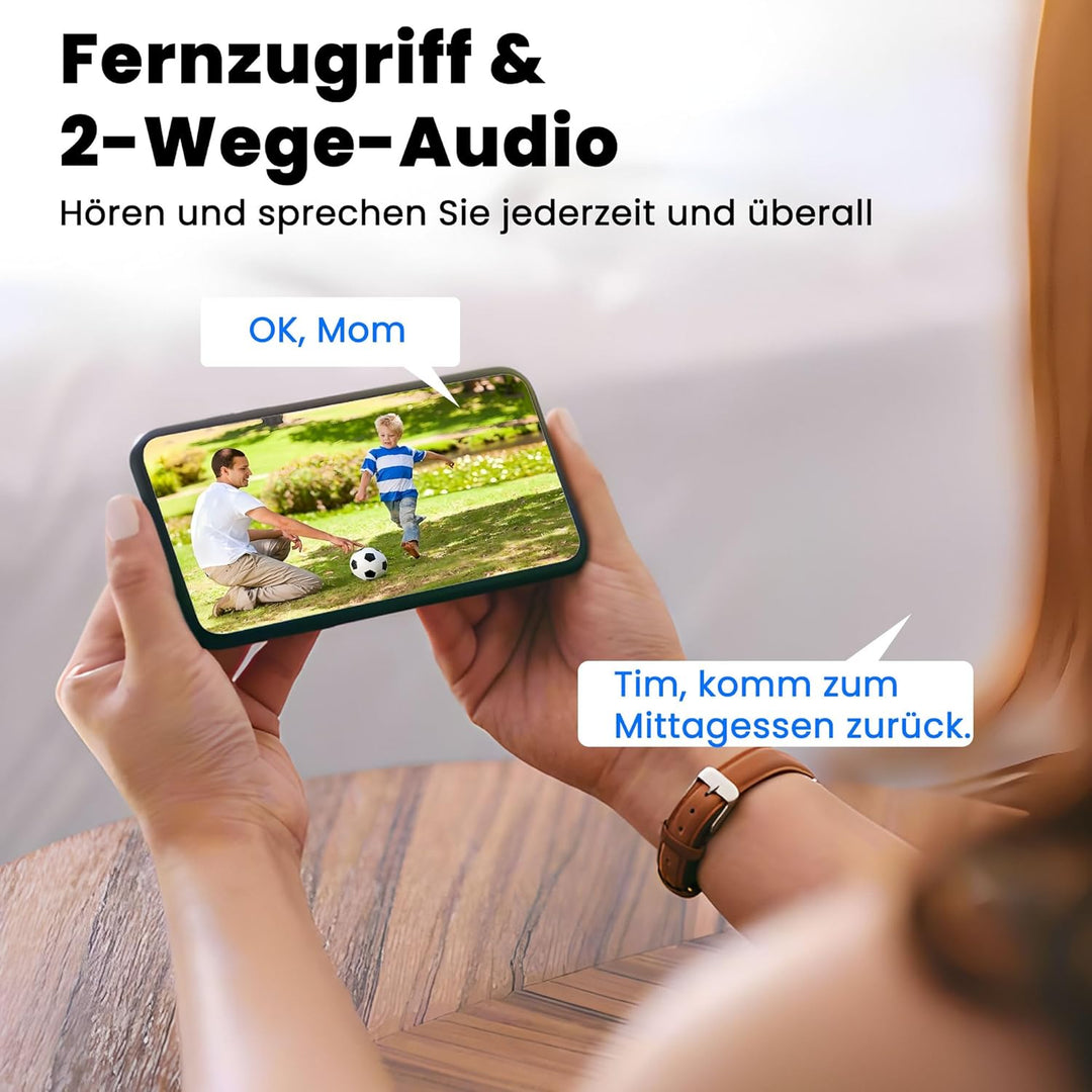 2K/3MP Überwachungskamera Aussen Akku Solar, Kostenloser Cloud-Speicher, 5GHz, 2,4GHz WLAN Kabellose