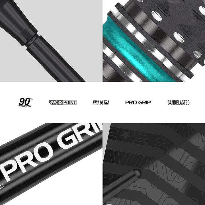 Target Darts Rob Cross Black Edition 90% Wolfram Swiss Point Steeldarts-Set Dartpfeile 23G, 23G