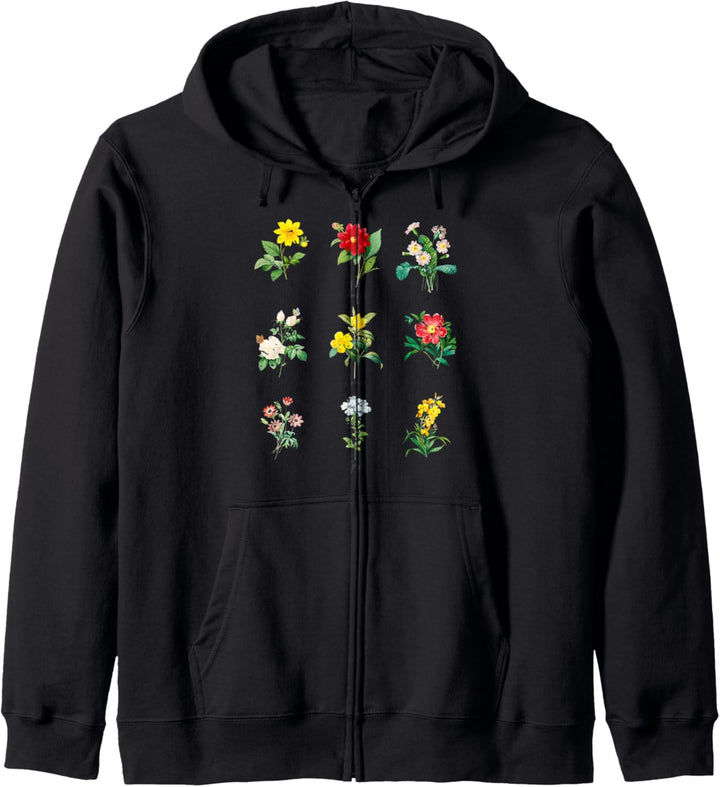 Vintage Botanical Beautiful Floral Flower Power Botanic 70s Kapuzenjacke